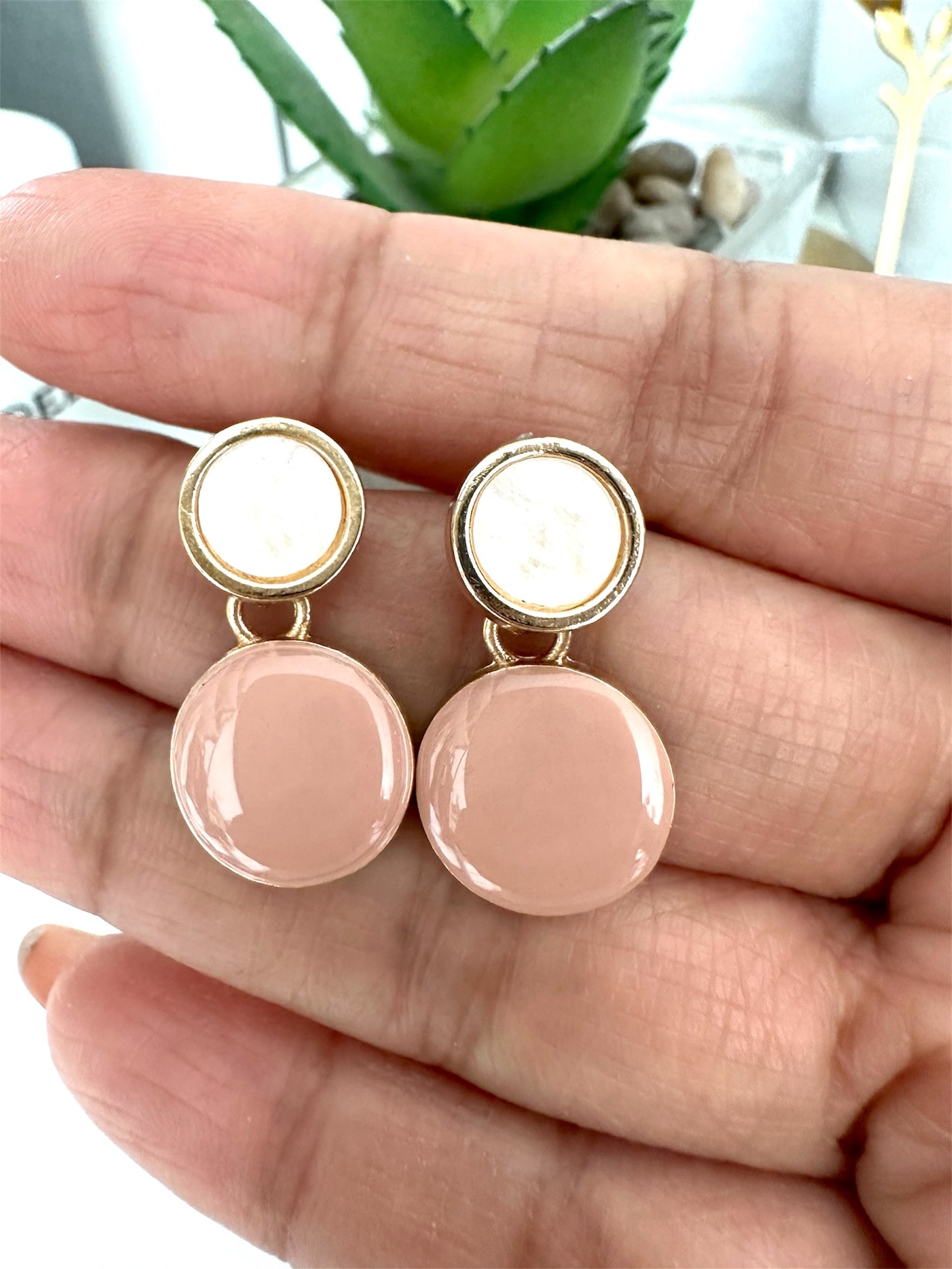 Blush Pink Drop Earrings