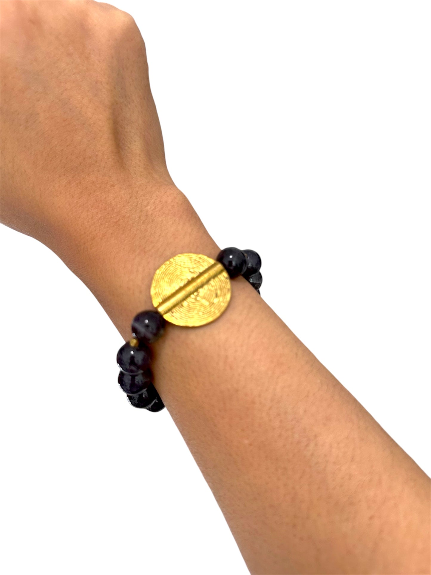 Amethyst Beaded Stone Circle Bracelet