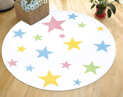 "Transform Your Space with Our Machine Washable Starry Area Rug in White, Red & Yellow! 🌟🛋️ #HomeDecor #RugLove"