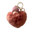 Plush Peach Heart Pompom Sleeping Baby Doll Keychain