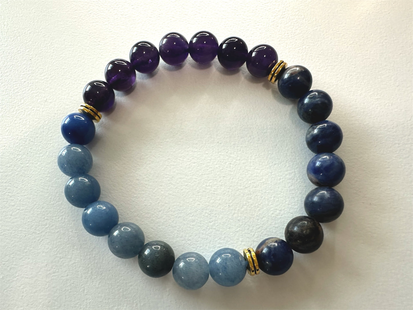 Anxiety Relief - Blue Aventurine/Sodalite/Amethyst Bracelet