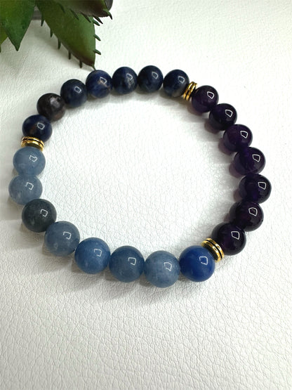 Anxiety Relief - Blue Aventurine/Sodalite/Amethyst Bracelet