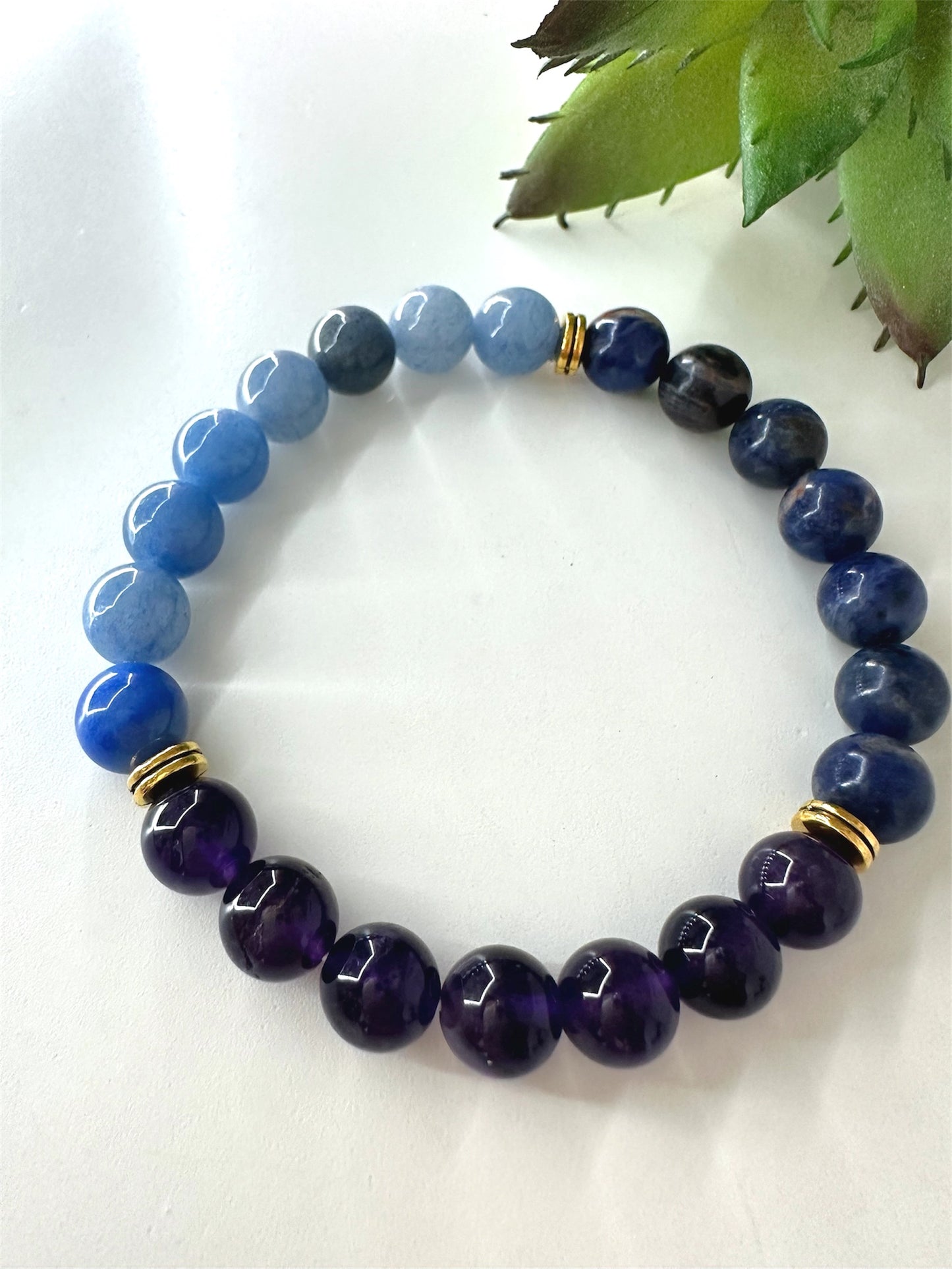 Anxiety Relief - Blue Aventurine/Sodalite/Amethyst Bracelet