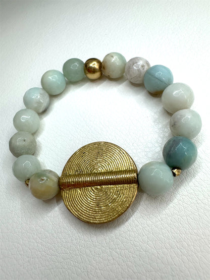 Amazonite Beaded Stone Circle Bracelet