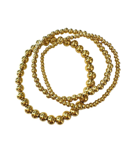 18K Gold Plated Stainless Steel Beaded Bracelet