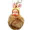 Brown Sleeping Baby Doll Pompom Key Chain